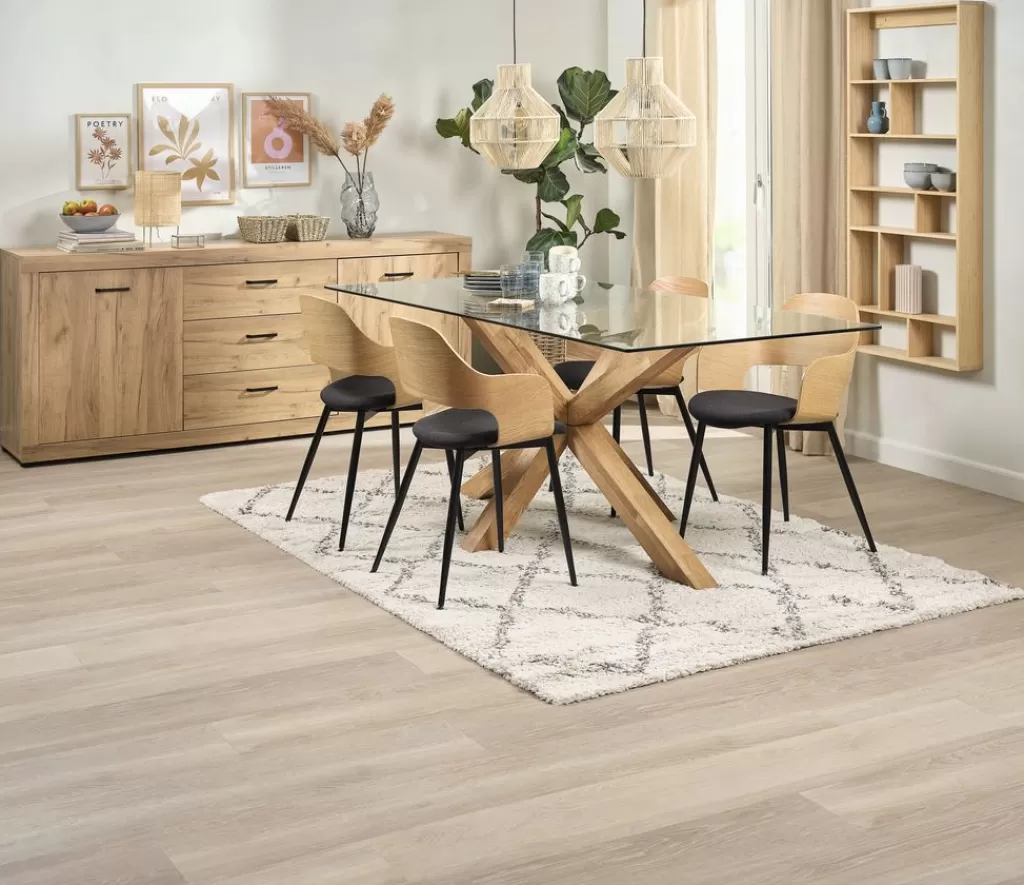 Shop AGERBY + HVIDOVRE AGERBY D190 stół dąb + 4 HVIDOVRE krzesła dąb/czarny