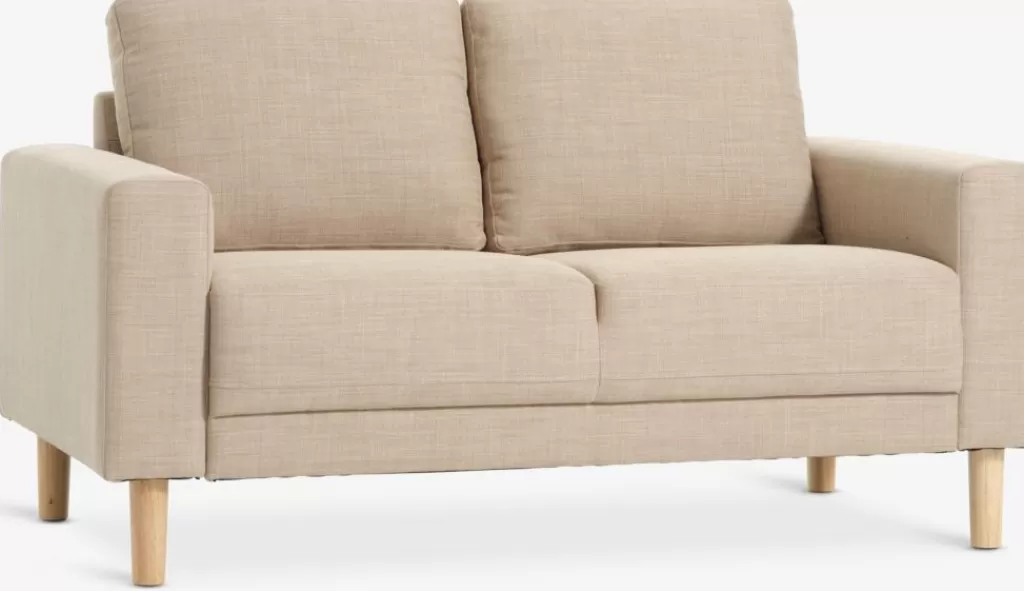 Cheap EGENSE Sofa 2-miejscowa tkanina piaskowy/kolor dębu